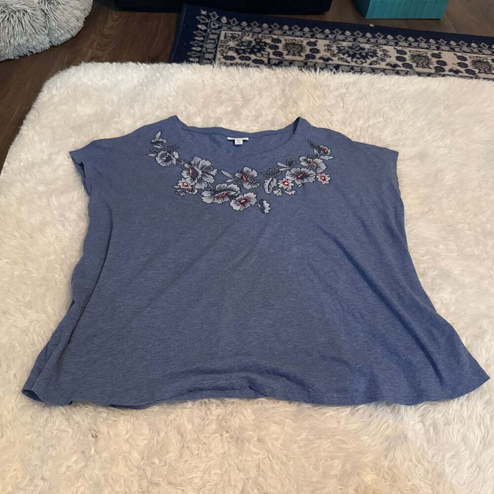 J.Jill Embroidered Floral Shirt Large